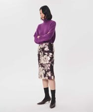 VZHAG07500 TARA JARMON(タラ ジャーモン) フラワープリントダッチェスサテンスカート トンカ