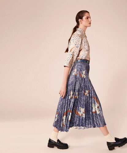 VZHAX02480 TARA JARMON Pierrot pleats skirt