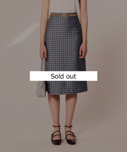 VZHAX04400 TARA JARMON Geometric jacquard skirt