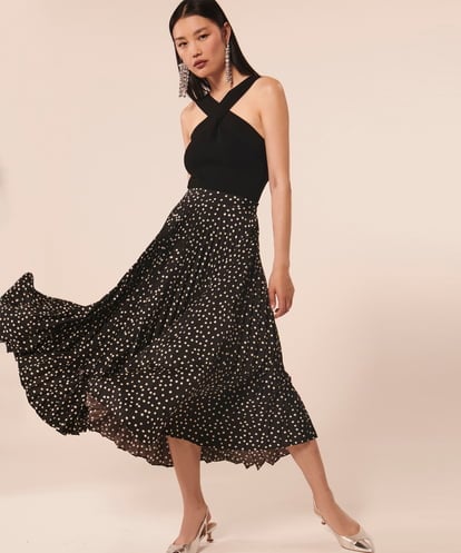 VZHAX36480 TARA JARMON Petits pois skirt