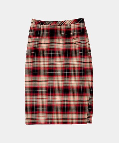 VZHAX42410 TARA JARMON Red tartan skirt