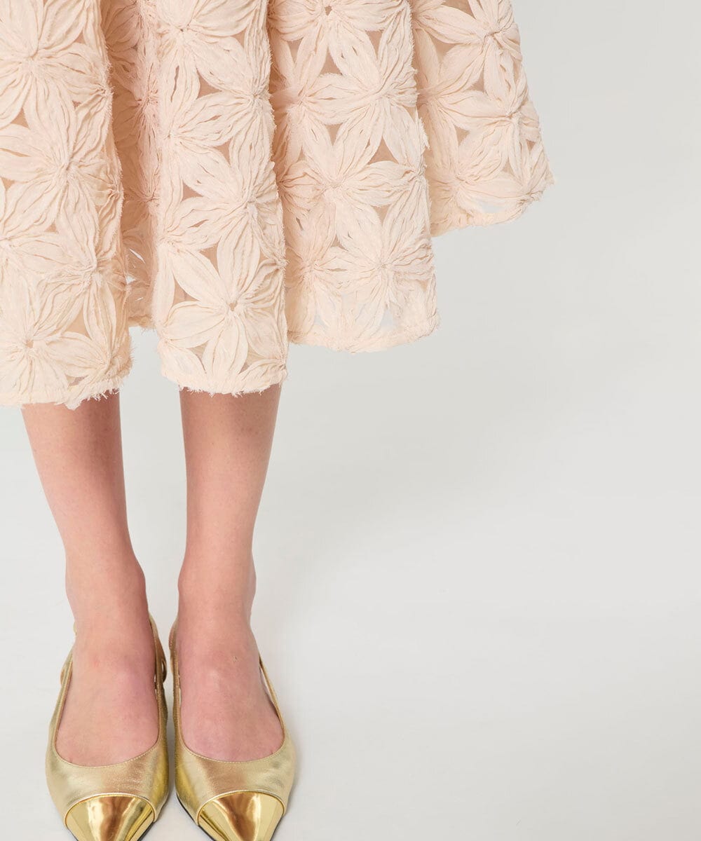 VZHGD03670 TARA JARMON(タラ ジャーモン) フラワーチュールスカート ベージュ