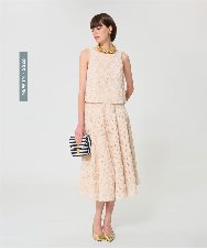 VZHGD03670 TARA JARMON(タラ ジャーモン) フラワーチュールスカート ベージュ