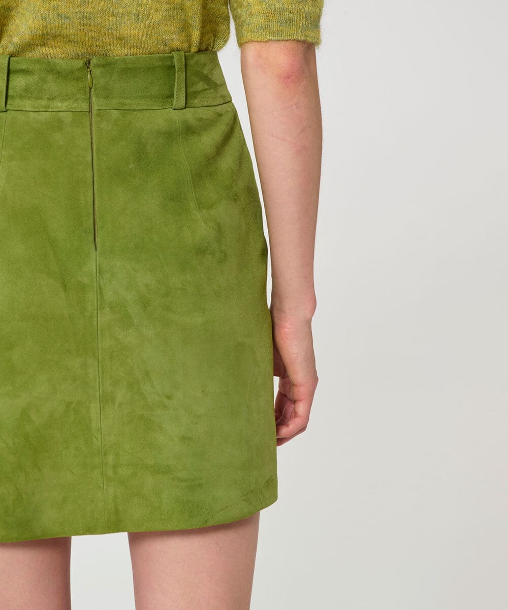VZHGD07670 TARA JARMON(タラ ジャーモン) スエードスカート アップルグリーン