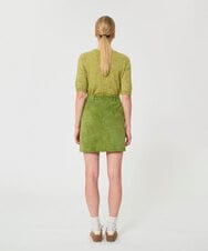 VZHGD07670 TARA JARMON(タラ ジャーモン) スエードスカート アップルグリーン