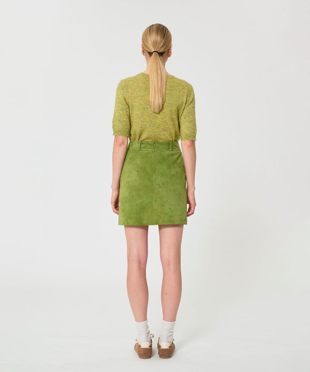 VZHGD07670 TARA JARMON(タラ ジャーモン) スエードスカート アップルグリーン