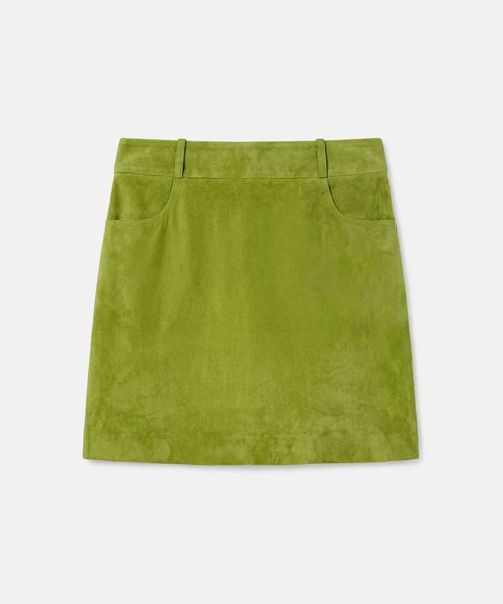 VZHGD07670 TARA JARMON(タラ ジャーモン) スエードスカート アップルグリーン