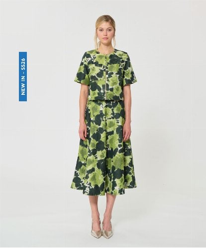 VZHGD11580 TARA JARMON ペインテッドローズジャカードスカート