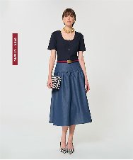 VZHGD13430 TARA JARMON(タラ ジャーモン) ライトデニムスカート ライトブルー