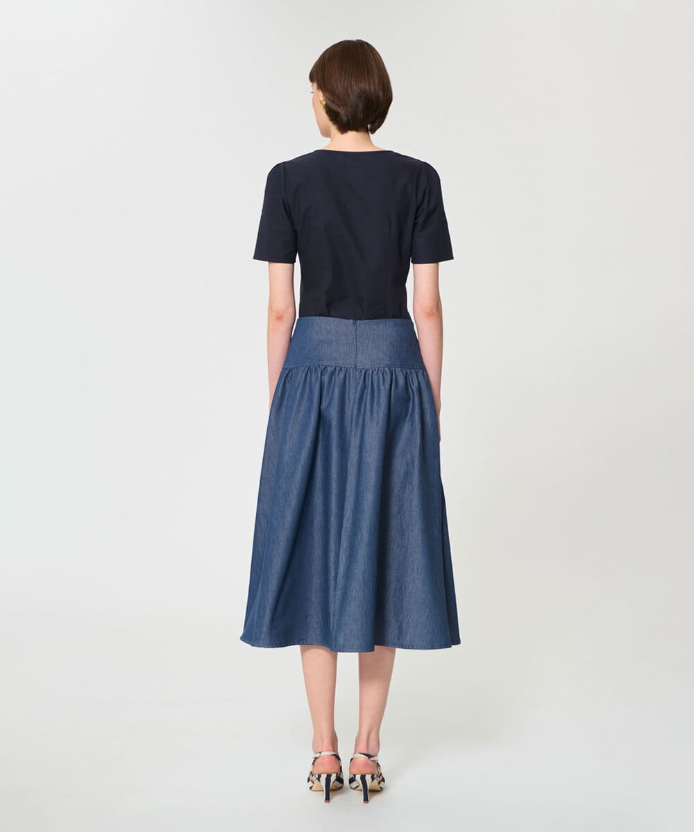 VZHGD13430 TARA JARMON(タラ ジャーモン) ライトデニムスカート ライトブルー