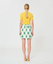 VZHGD16360 TARA JARMON(タラ ジャーモン) アーガイルクローバープリントスカート グリーン