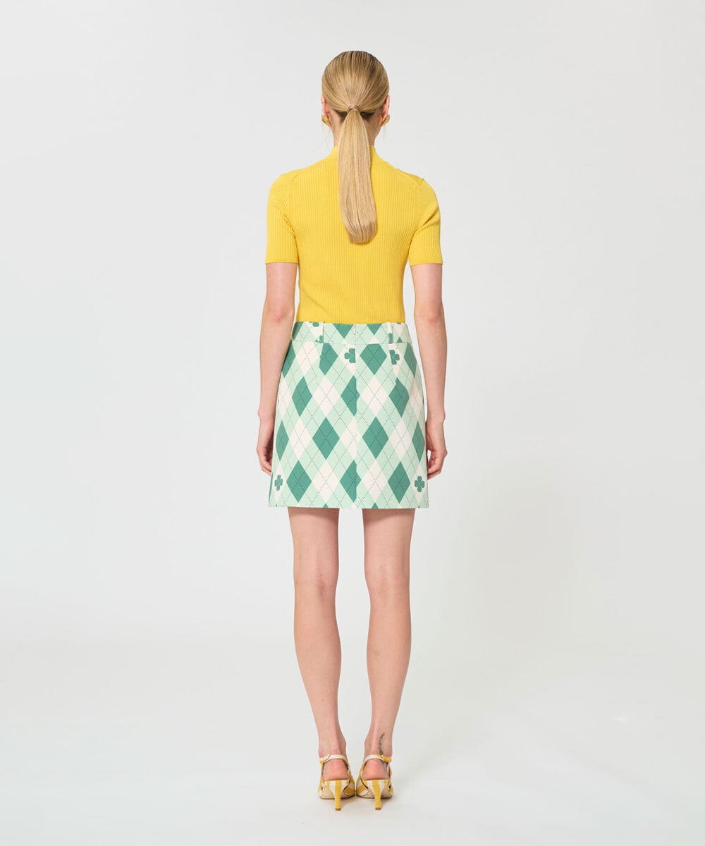 VZHGD16360 TARA JARMON(タラ ジャーモン) アーガイルクローバープリントスカート グリーン