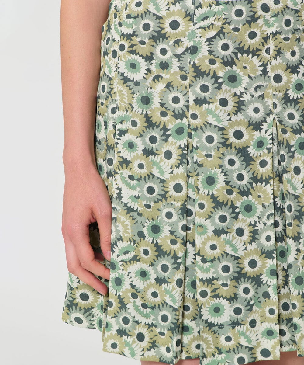 VZHGD20430 TARA JARMON(タラ ジャーモン) デイジーガーデンプリントスカート グリーン