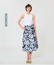 VZHGD29470 TARA JARMON(タラ ジャーモン) ワイルドブロッサムポプリンスカート ミッドナイトブルー