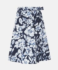 VZHGD29470 TARA JARMON(タラ ジャーモン) ワイルドブロッサムポプリンスカート ミッドナイトブルー