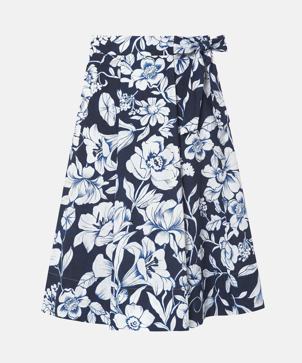 VZHGD29470 TARA JARMON(タラ ジャーモン) ワイルドブロッサムポプリンスカート ミッドナイトブルー