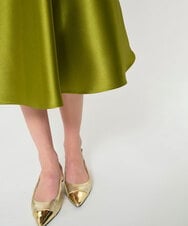 VZHGD39540 TARA JARMON(タラ ジャーモン) サテンフレアスカート アニスグリーン