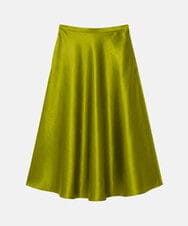 VZHGD39540 TARA JARMON(タラ ジャーモン) サテンフレアスカート アニスグリーン
