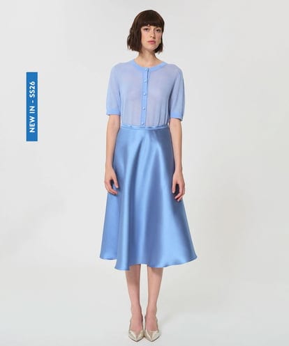 VZHGD39540 TARA JARMON サテンフレアスカート