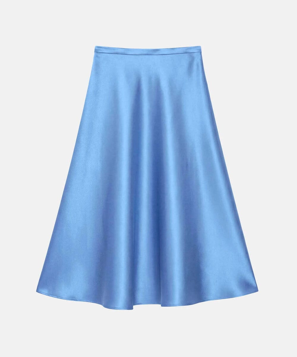 VZHGD39540 TARA JARMON(タラ ジャーモン) サテンフレアスカート スカイブルー
