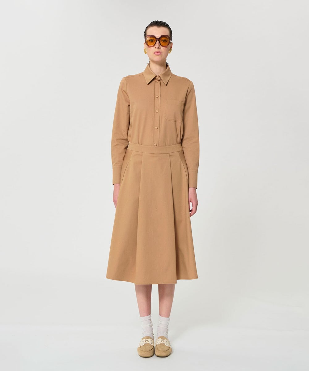 VZHGD42450 TARA JARMON(タラ ジャーモン) コットンギャバジンスカート ハニーベージュ