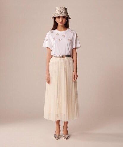 VZHGU01400 TARA JARMON Pleated tulle skirt