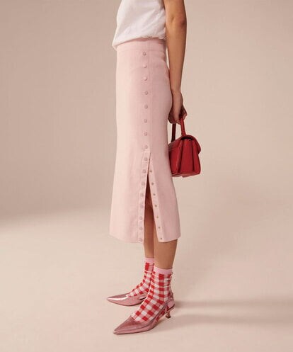 VZHGU19330 TARA JARMON Compact cotton knit skirt