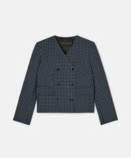 VZJAD05600 TARA JARMON(タラ ジャーモン) スモールブルーチェックジャケット ネイビー