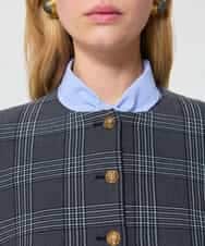 VZJAD10610 TARA JARMON(タラ ジャーモン) プリンスオブウェールズチェックジャケット グレー