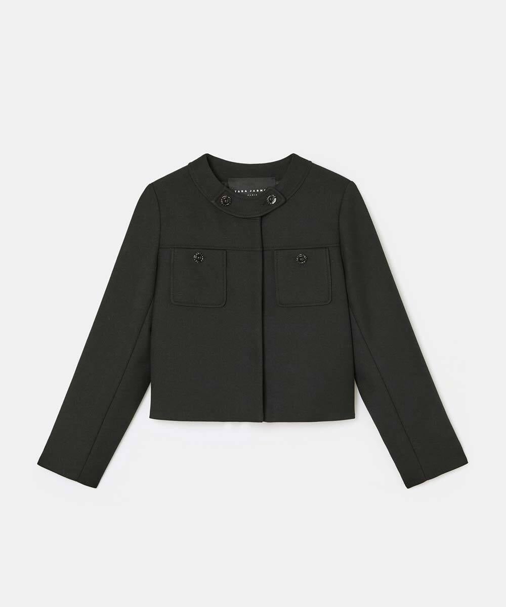 VZJAD16670 TARA JARMON(タラ ジャーモン) コンパクトギャバジンジャケット ブラック