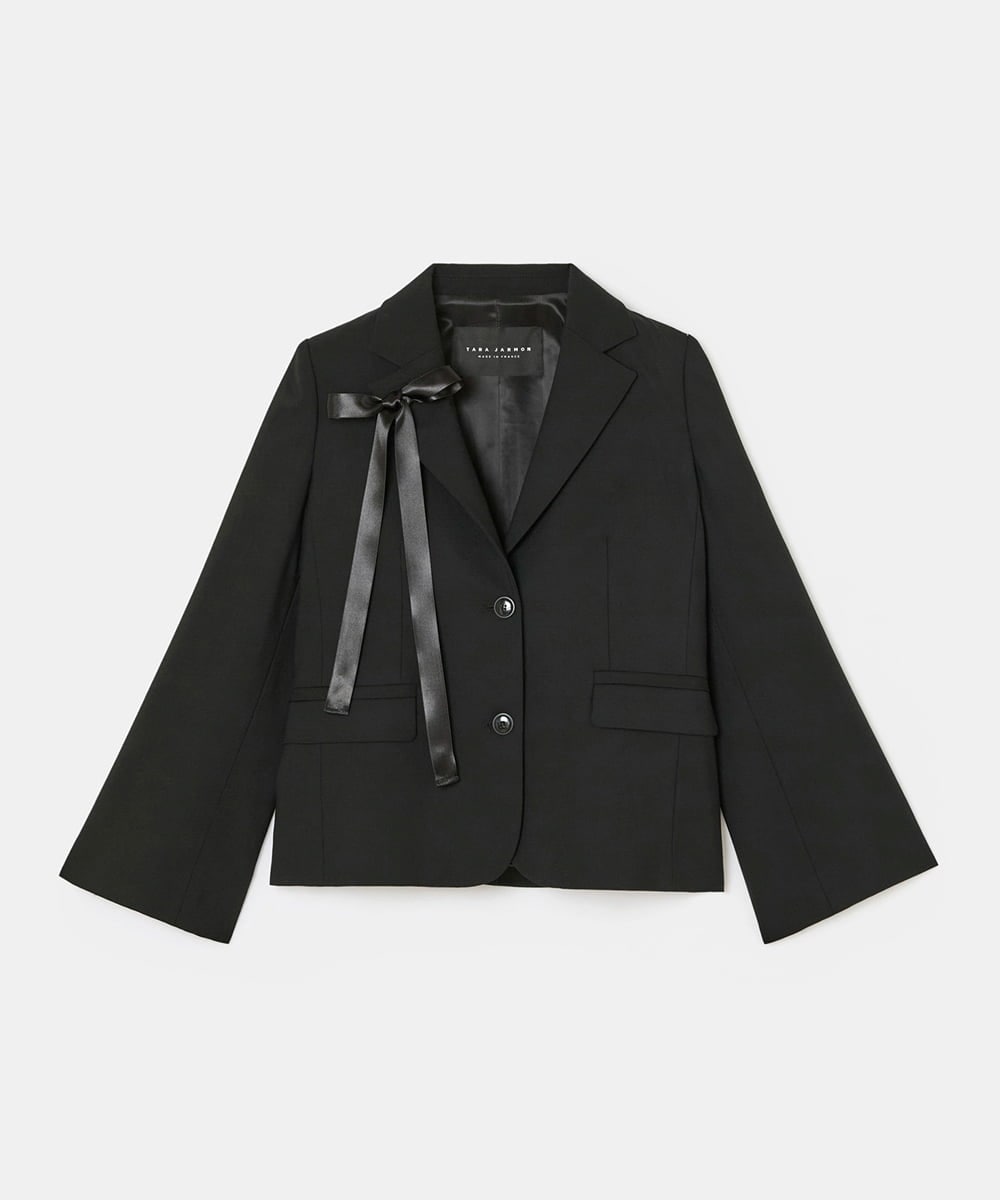 VZJAD17630 TARA JARMON(タラ ジャーモン) グレインドプードルジャケット ブラック