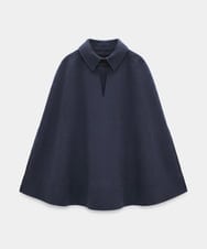 VZJAG01800 TARA JARMON(タラ ジャーモン) ダブルフェイスウールポンチョ ブルーデニム