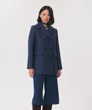 VZJAG06800 TARA JARMON(タラ ジャーモン) ウールメルトンダブルブレストジャケット ブルーデニム