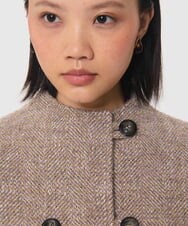 VZJAG08800 TARA JARMON(タラ ジャーモン) スタンドカラーダブルブレストショートコート マルチ