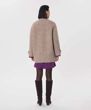 VZJAG08800 TARA JARMON(タラ ジャーモン) スタンドカラーダブルブレストショートコート マルチ
