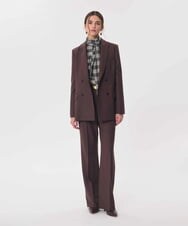 VZJAG10690 TARA JARMON(タラ ジャーモン) ウールブレンドダブルブレストジャケット トンカ