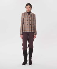 VZJAG13690 TARA JARMON(タラ ジャーモン) タータンチェックジャケット ヘーゼルナッツ