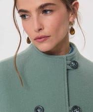 VZJAG15800 TARA JARMON(タラ ジャーモン) スタンドカラーコクーンコート セラドン