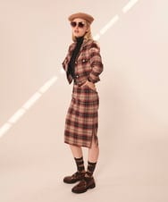 VZJAX42530 TARA JARMON(タラ ジャーモン) タータンチェックジャケット レッド