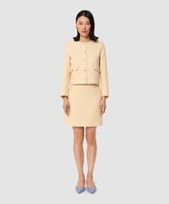 VZJGA10580 TARA JARMON(タラ ジャーモン) ヴィスコースノーカラージャケット バニラ