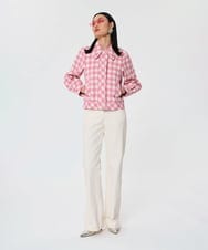 VZJGA19700 TARA JARMON(タラ ジャーモン) ギンガムチェックブルゾン キャンディピンク