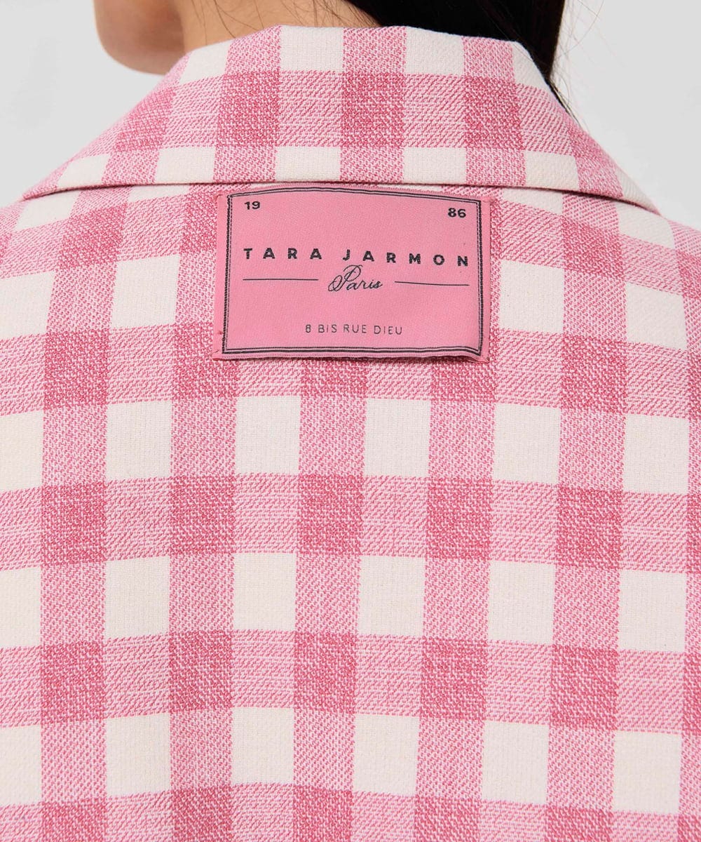 VZJGA19700 TARA JARMON(タラ ジャーモン) ギンガムチェックブルゾン キャンディピンク