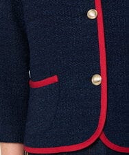 VZJGD01630 TARA JARMON(タラ ジャーモン) ツイードジャケット ミッドナイトブルー