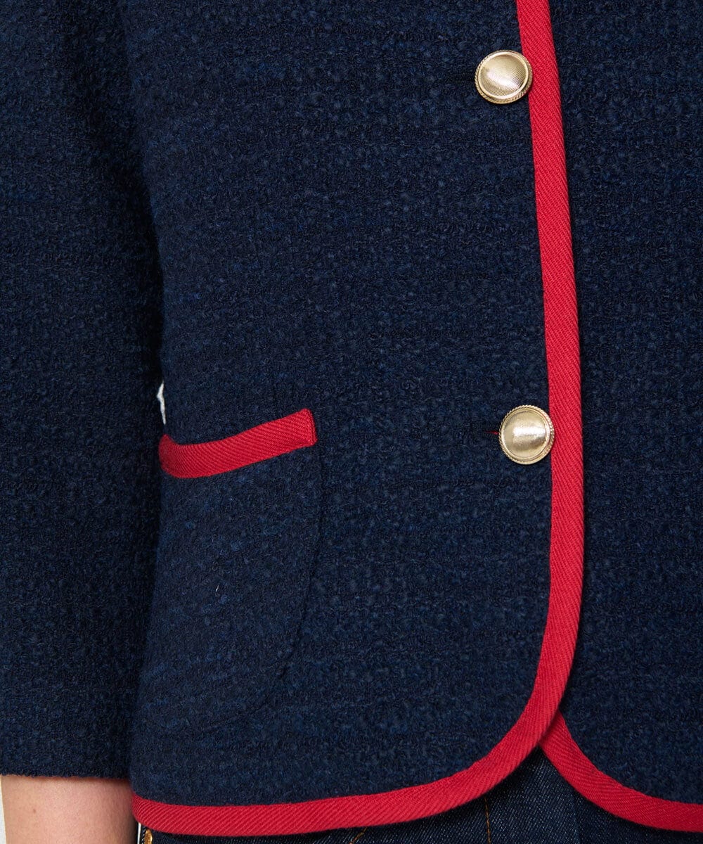 VZJGD01630 TARA JARMON(タラ ジャーモン) ツイードジャケット ミッドナイトブルー