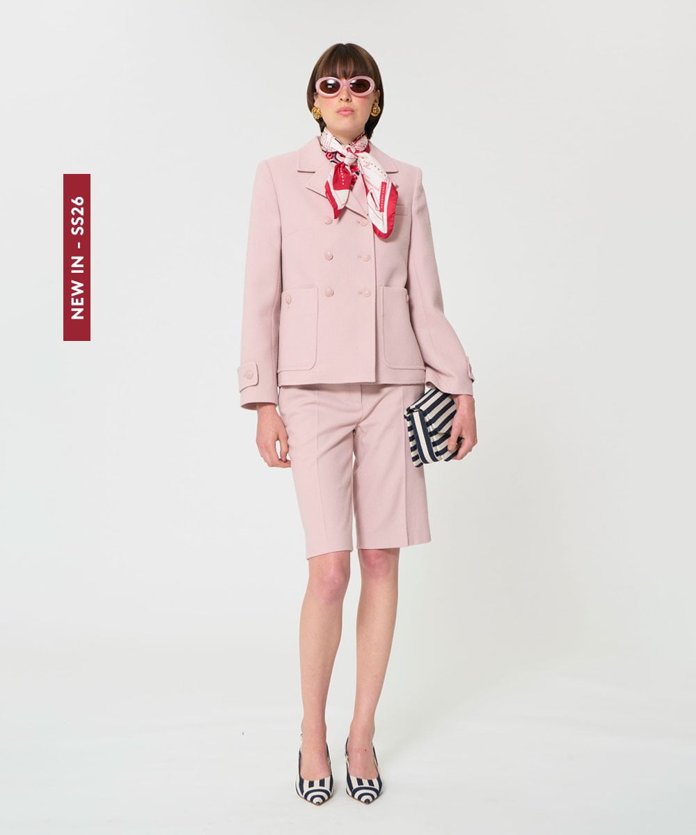 VZJGD02890 TARA JARMON(タラ ジャーモン) テクスチャードウールジャケット ブラッシュピンク