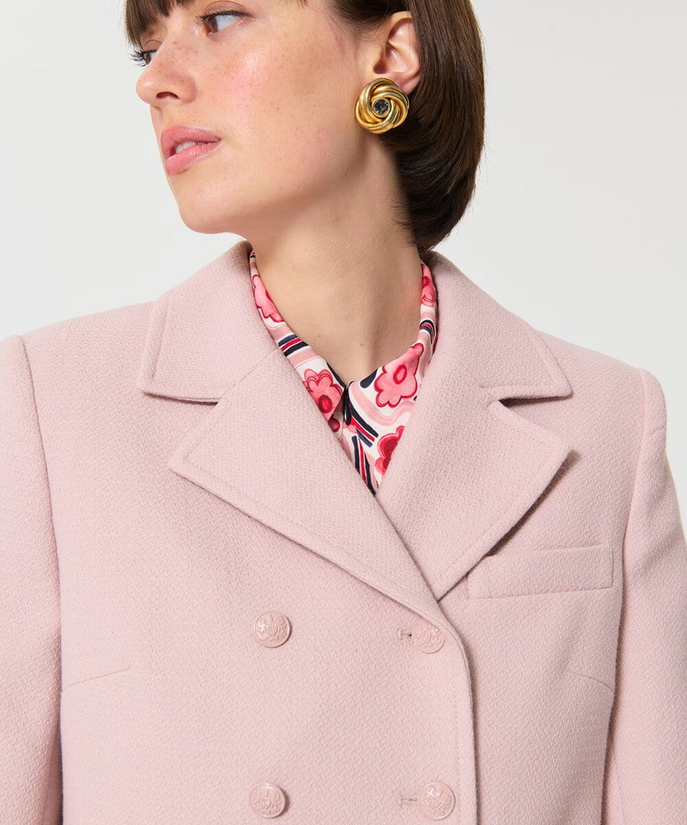 VZJGD02890 TARA JARMON(タラ ジャーモン) テクスチャードウールジャケット ブラッシュピンク