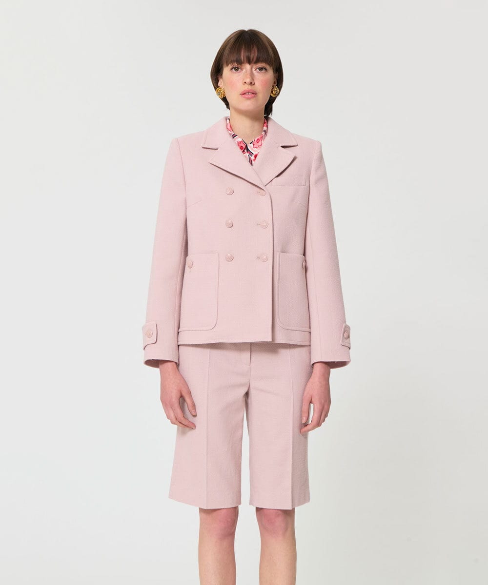 VZJGD02890 TARA JARMON(タラ ジャーモン) テクスチャードウールジャケット ブラッシュピンク