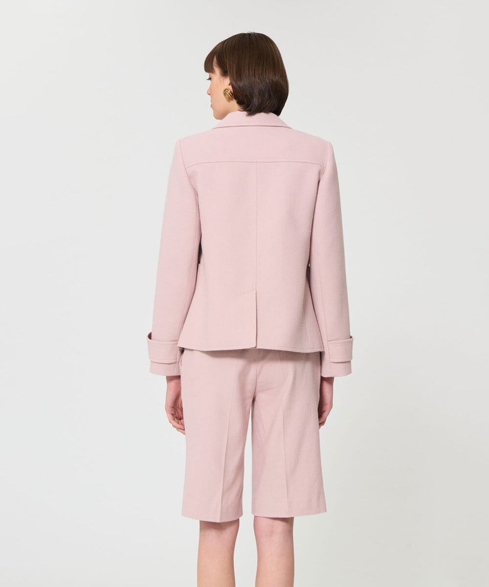 VZJGD02890 TARA JARMON(タラ ジャーモン) テクスチャードウールジャケット ブラッシュピンク