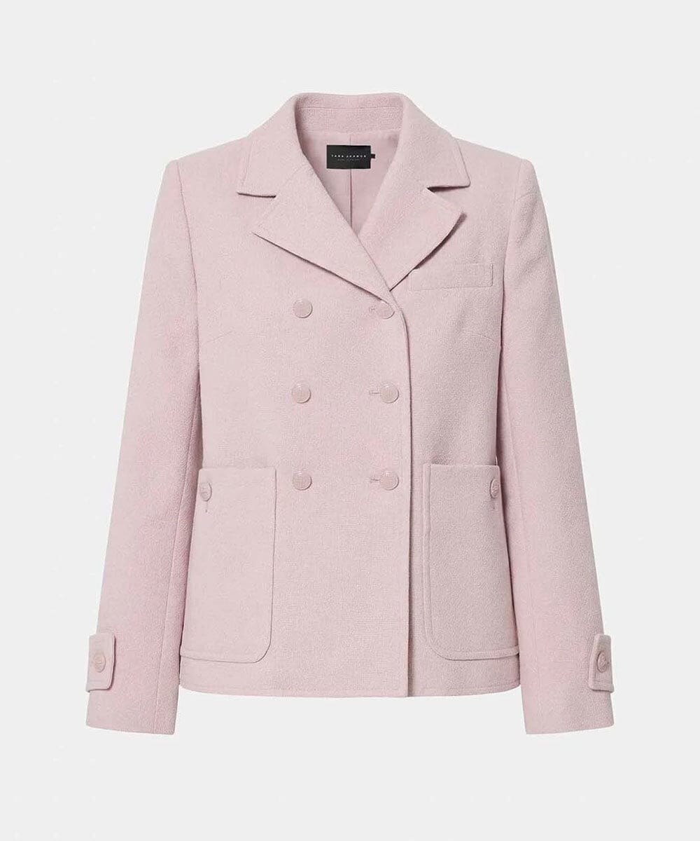 VZJGD02890 TARA JARMON(タラ ジャーモン) テクスチャードウールジャケット ブラッシュピンク