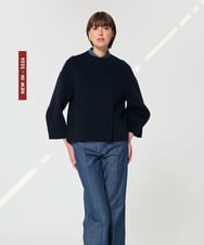 VZJGD05810 TARA JARMON(タラ ジャーモン) ダブルフェイスウールジャケット ミッドナイトブルー